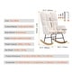 preview thumbnail 8 of 8, Ivory White Teddy Velvet Nursery Rocking Chair Ergonomic High-Back Glider with Rubberwood Base - 37.4 x 28.2 x 38.2in