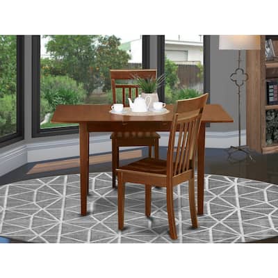 Victorian Dining Set - 3 Piece Table & Chair Set - 32x54 Inch Rectangle Table - Mahogany Finish