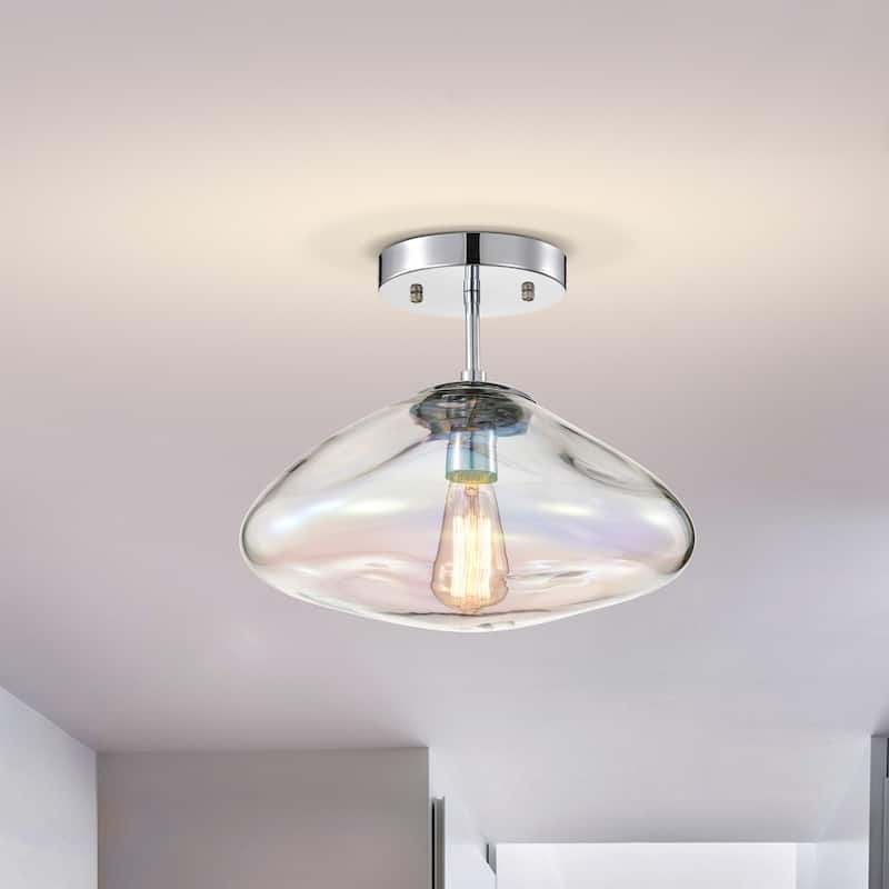 Einar Moulded Glass Shade Semi-Flushmount Ceiling Lamp