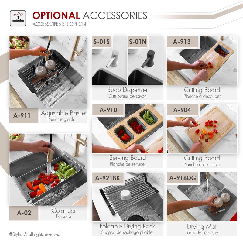 Undermount 19" Single-Bowl Stainless Steel Kitchen Sink S-308XG - 19" x 18" x 10"