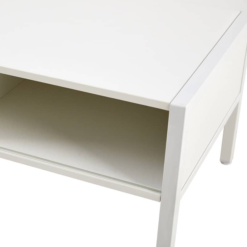 40.16" Modern Rattan Coffee Table with Sliding Storage Doors and Metal Legs for Living Room