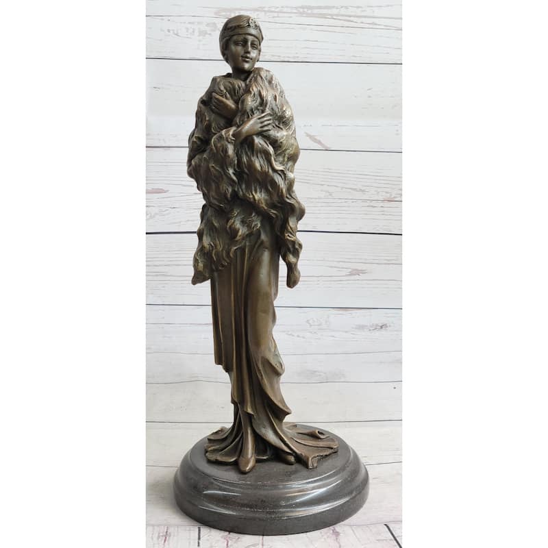Flapper Fashion 1920S Woman In s Bronze Statue Sculpture Figure 14 Inches X 5 Inches