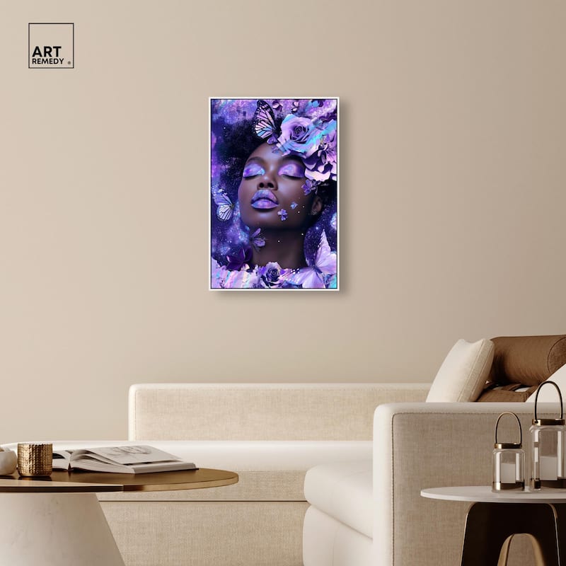 A Glistening Neon Woman Canvas by Art Remedy