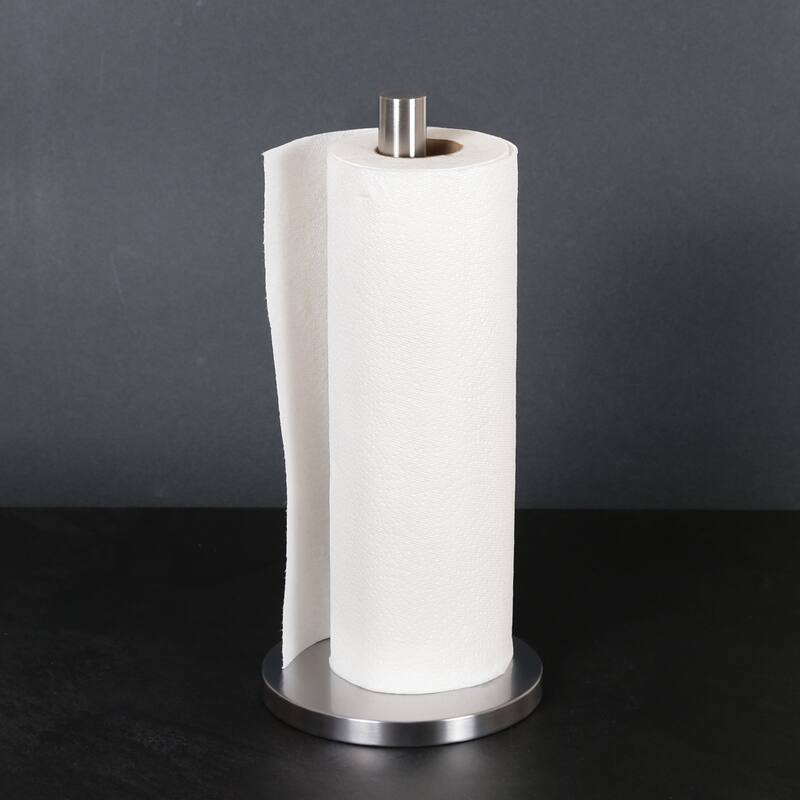 Creative Home Weighted Stainless Steel Paper Towel Holder - 5.9" x 5.9" x 13"
