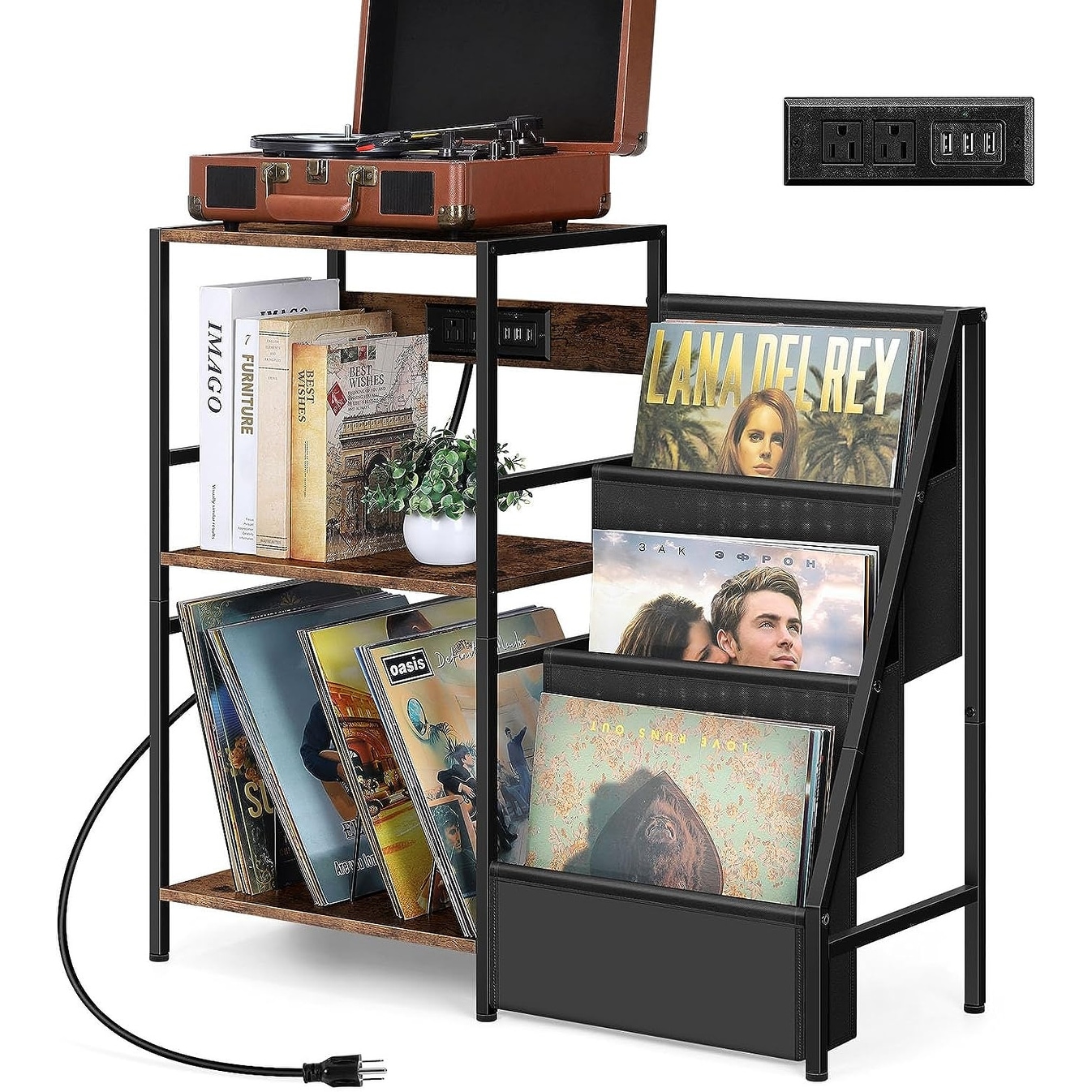 Two-tier Metal Vinyl Record Storage Rack Black - Hearth & Hand™ With  Magnolia : Target
