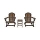 Laguna 3-Piece Adirondack Rocking Chairs and Side Table Set - Dark Brown