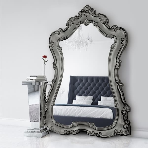Large Blue Painted Mirror Made From Reclaimed Teak