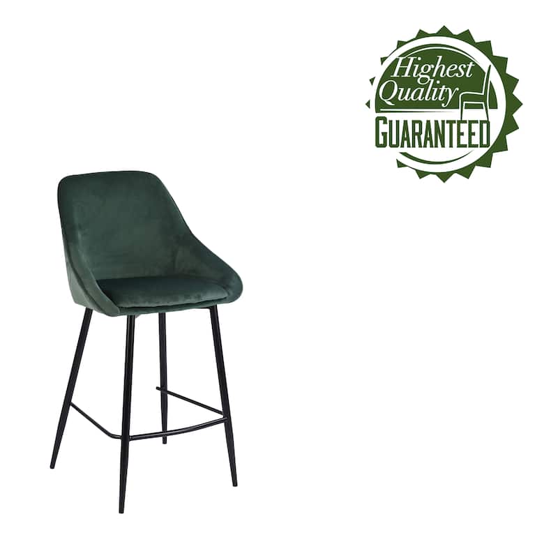 Porthos Home Uva Counter Stools Set of 2, Velvet Upholstery, Iron Legs