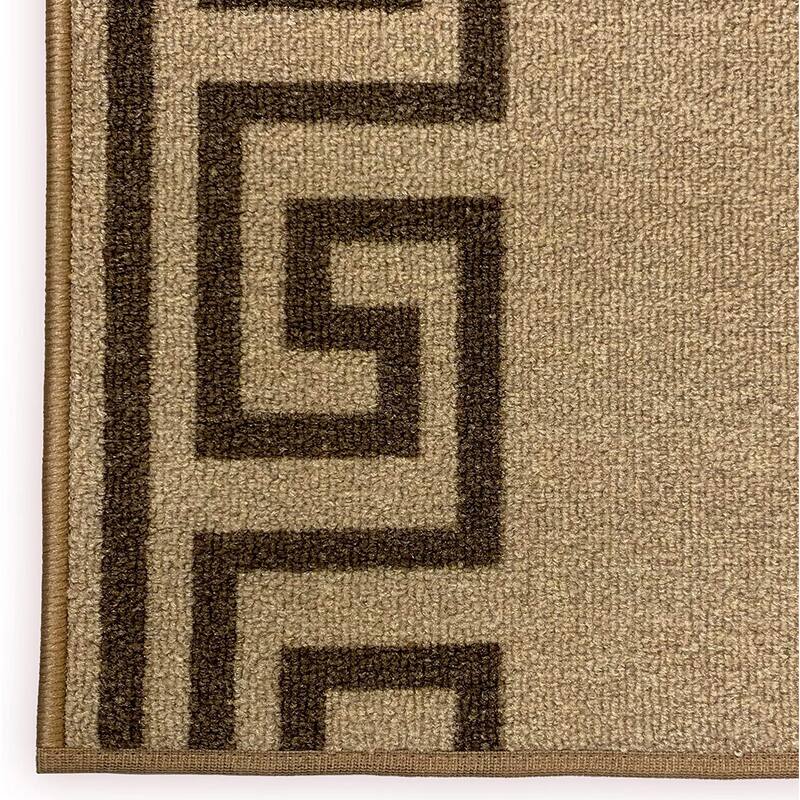 Custom Size Greek Design 31 Inch Wide Non-Slip Stair Runner Rug