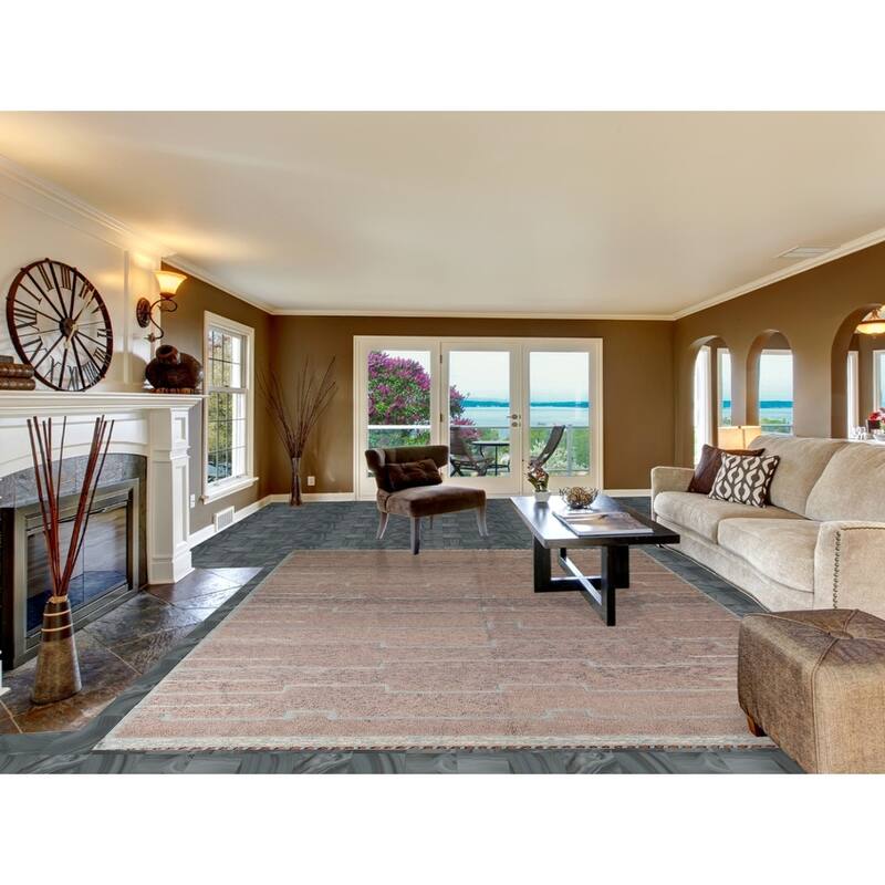 Brown Moroccan Abstract Area Rug Hand-Knotted Wool Carpet - 8'9"x 11'11"