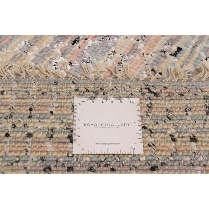 ECARPETGALLERY Hand-knotted Silk Shadow Multi Color Viscose, Wool Rug - 5' 11" x 9'