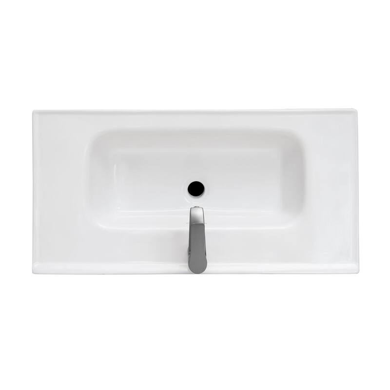 32" Bathroom Vanity with White Ceramic Sink & Hot and Cold Faucet