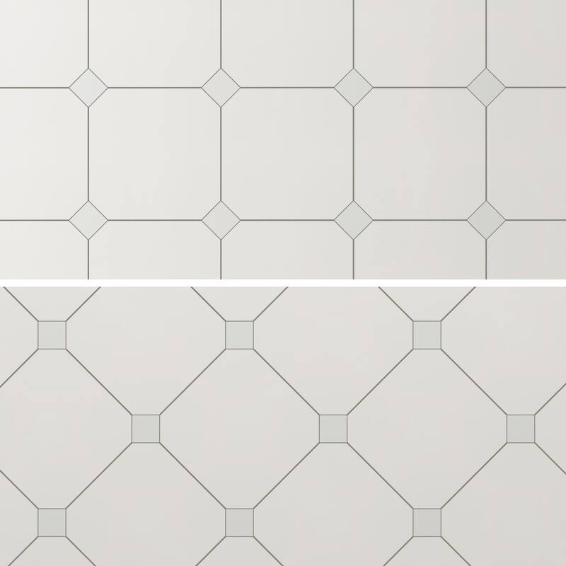 Merola Tile Vaudeville Octagon Nacar with Taco Nacar 7-7/8" x 7-7/8" Porcelain Floor and Wall Tile