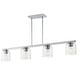 preview thumbnail 1 of 9, Maxim 21236 Scoop 4 Light 46" Wide Linear Pendant Polished Chrome / Clear