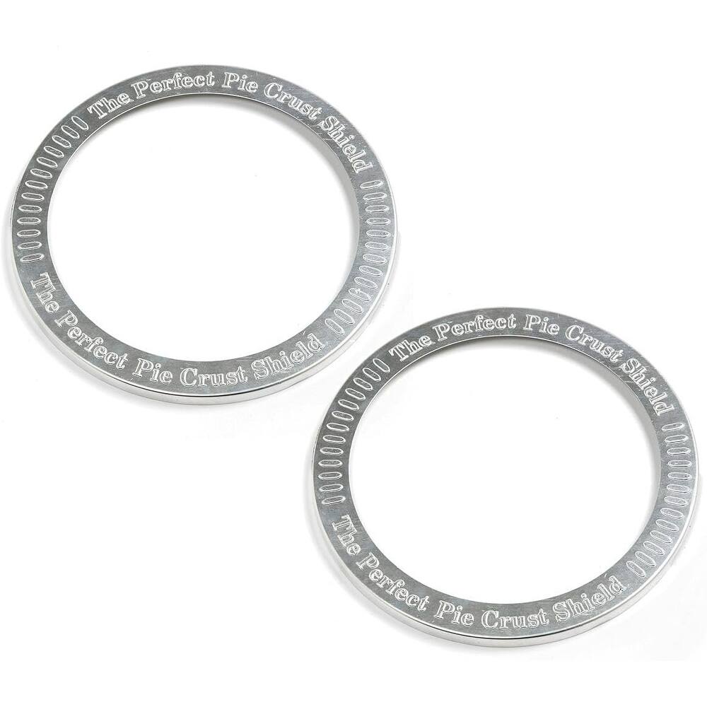 Norpro Reusable Aluminum 10" Pie Crust Shield- 2 PACK - Prevents Burnt Crusts
