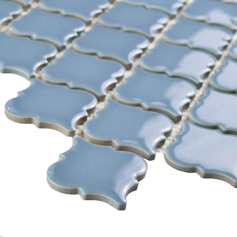 Merola Tile Hudson Tangier Light Blue 12-3/8" x 12-3/8" Porcelain Mosaic Floor and Wall Tile
