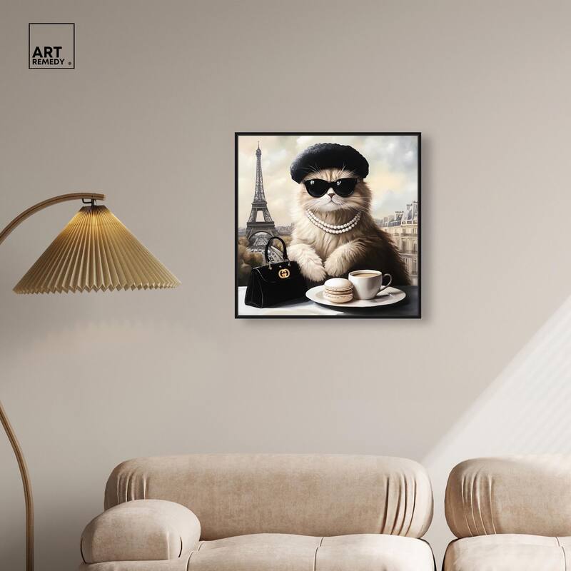Cat in Paris Treats Canvas by Art Remedy