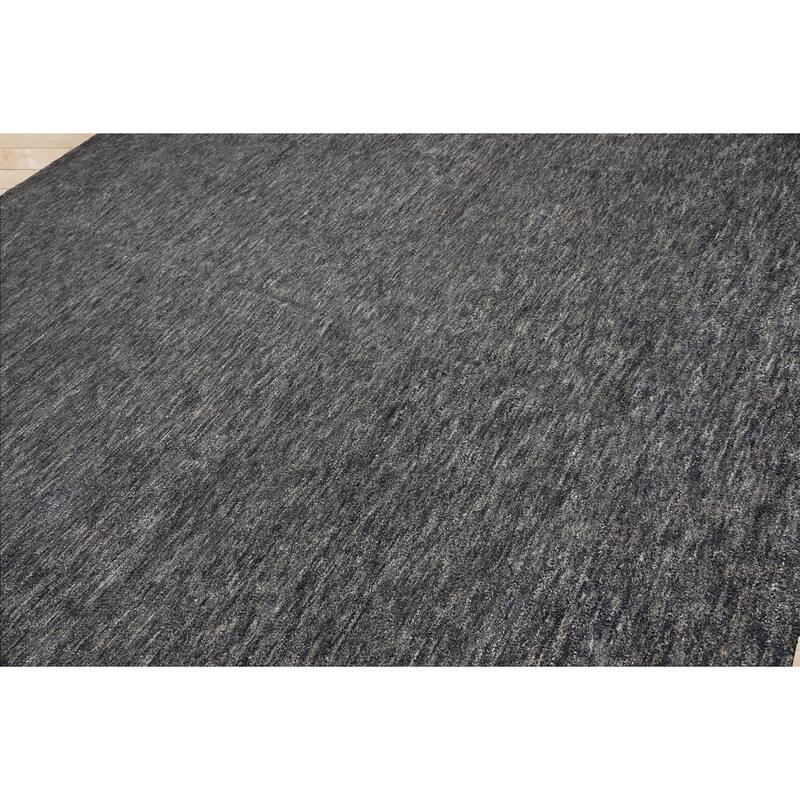 10x14 Tibetano Hand Knotted Wool & Bamboo Silk Grey Tibetan Modern Plush Pile Rug - 10' x 14'