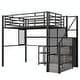 preview thumbnail 6 of 30, Full Size Metal Loft Bed with Wardrobe, Desk, Storage Shelves