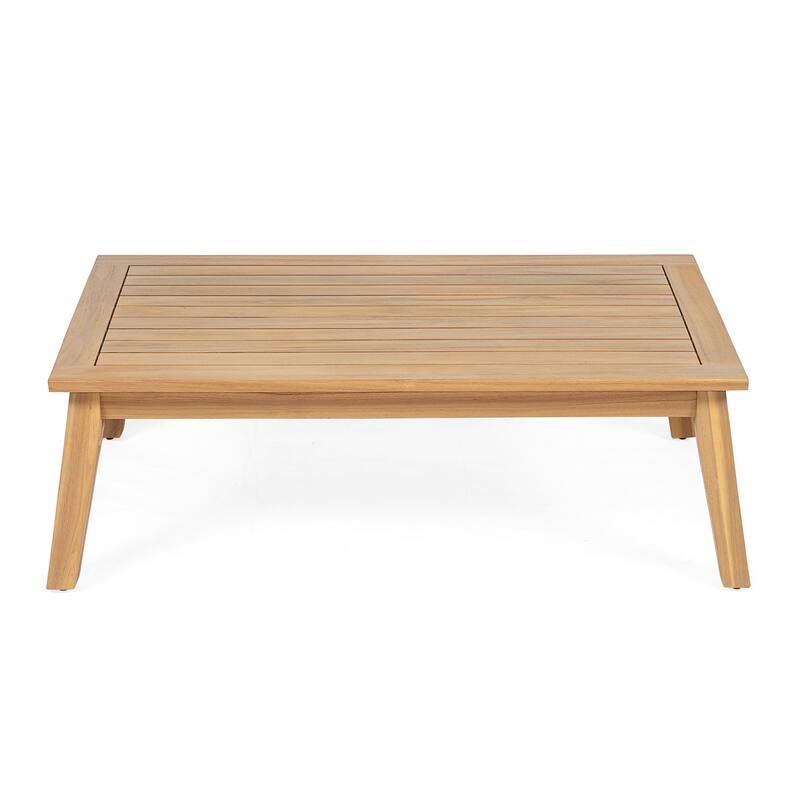 Scott Living - Aisling Outdoor Acacia Wood Loveseat and Coffee Table with Cushions