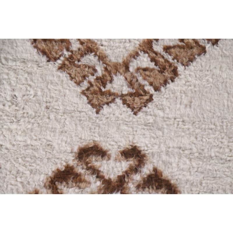 Geometric Anatolian Runner Rug Handmade Turkish Wool Carpet - 3'0"x 11'9"