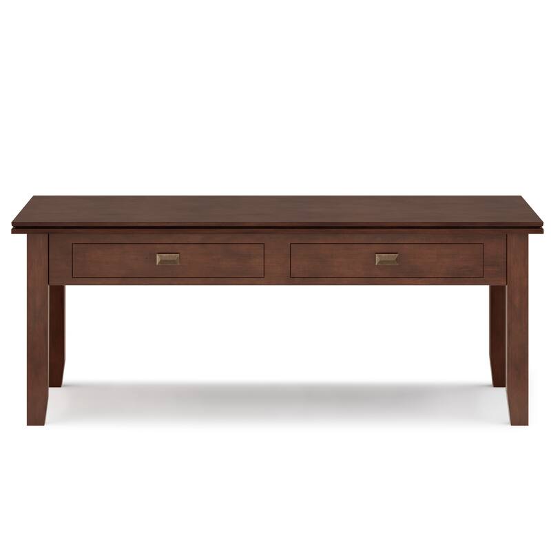 WYNDENHALL Stratford SOLID WOOD 46 inch Wide Contemporary Lift Top Coffee Table in Russet Brown - 22"d x 46" w x 18"h