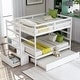preview thumbnail 2 of 16, Versatile Full Over Full Bunk Bed with Twin Trundle, Stairs with Storage, and Safety Features