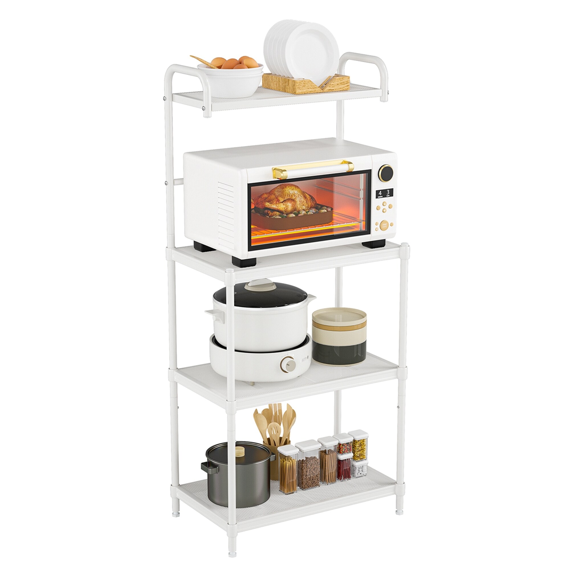 Costway 4 Tier Baker s Rack Microwave Oven Rack Shelves Kitchen