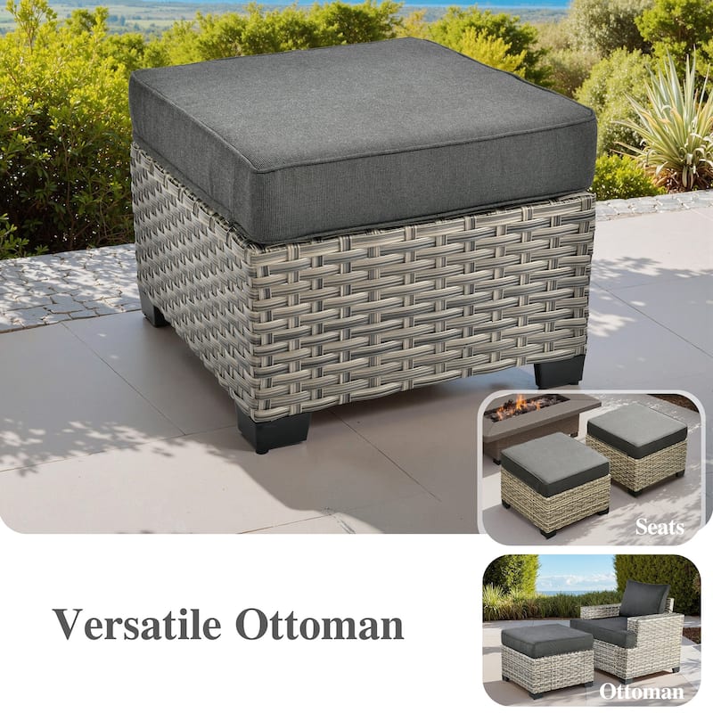 OVIOS 10-Piece T shaped 54" Fire Table Patio Conversation Set