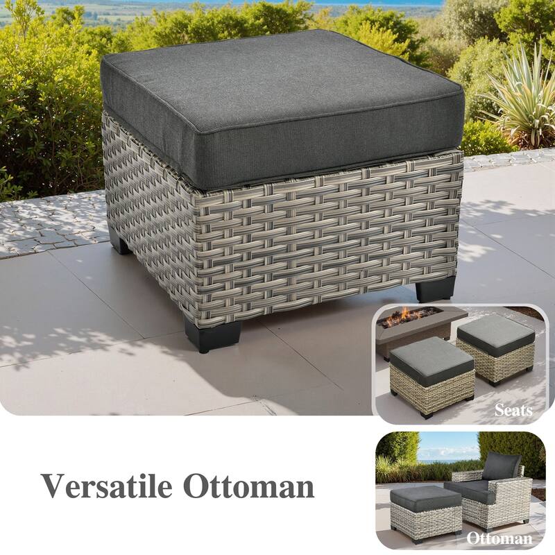 OVIOS 8-Piece T Shaped Seat Swivel Chair Patio Conversation Set