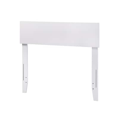 Modern Twin Headboard with USB Charger - Minimalist Design, Adjustable Height, White Finish - 48"H x 43"W x 81"L