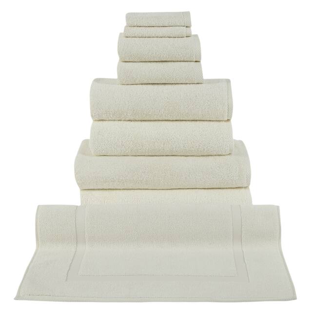 Classic Turkish Cotton Oversized 9-piece Towel Set - Ivory