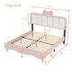 preview thumbnail 7 of 12, Full size Velvet Platform Bed with bow-knot Headboard, Pink