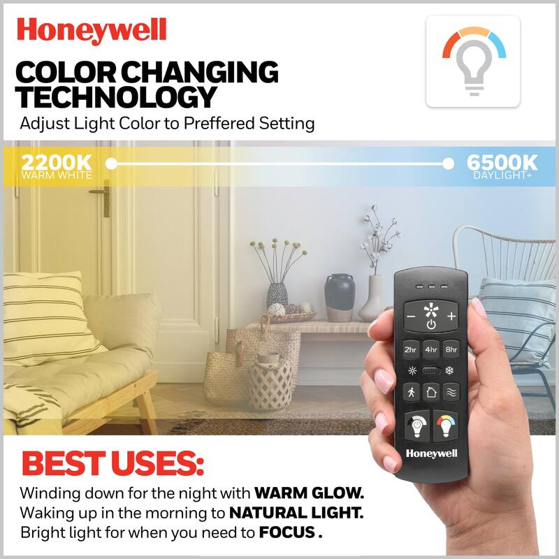 52" Honeywell Tynesdale Contemporary Ceiling Fan with Color Changing Light, Remote Control - 52 Inches