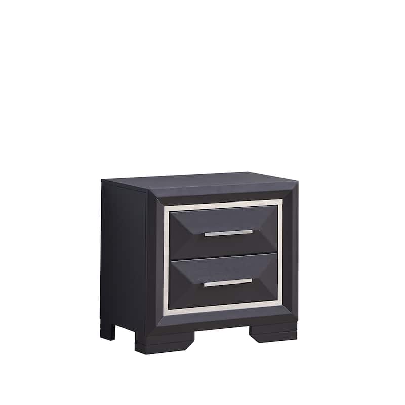Modern Bedroom Cabinet with Two Drawers Storage Nightstand Bedside Table for Bedroom