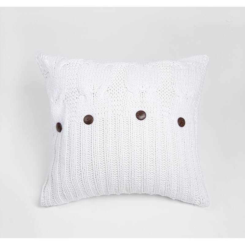 Micah Knitted Sham, Grey, Euro - White - Euro Sham