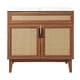 preview thumbnail 3 of 45, Javer Bohemian Rattan Freestanding 2-Shelf Bath Vanity Cabinet Base Only (Sink Basin not Included) 36 in. - Walnut
