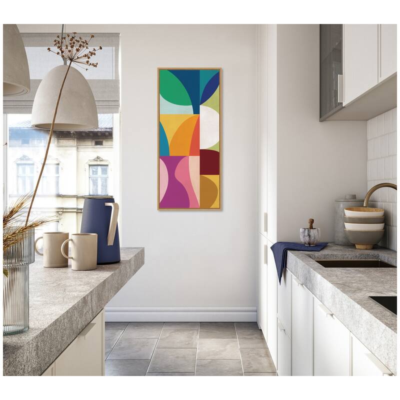 Kate and Laurel Abstract 01 Panel 1 by Rachel Lee Framed Canvas Wall Art Print