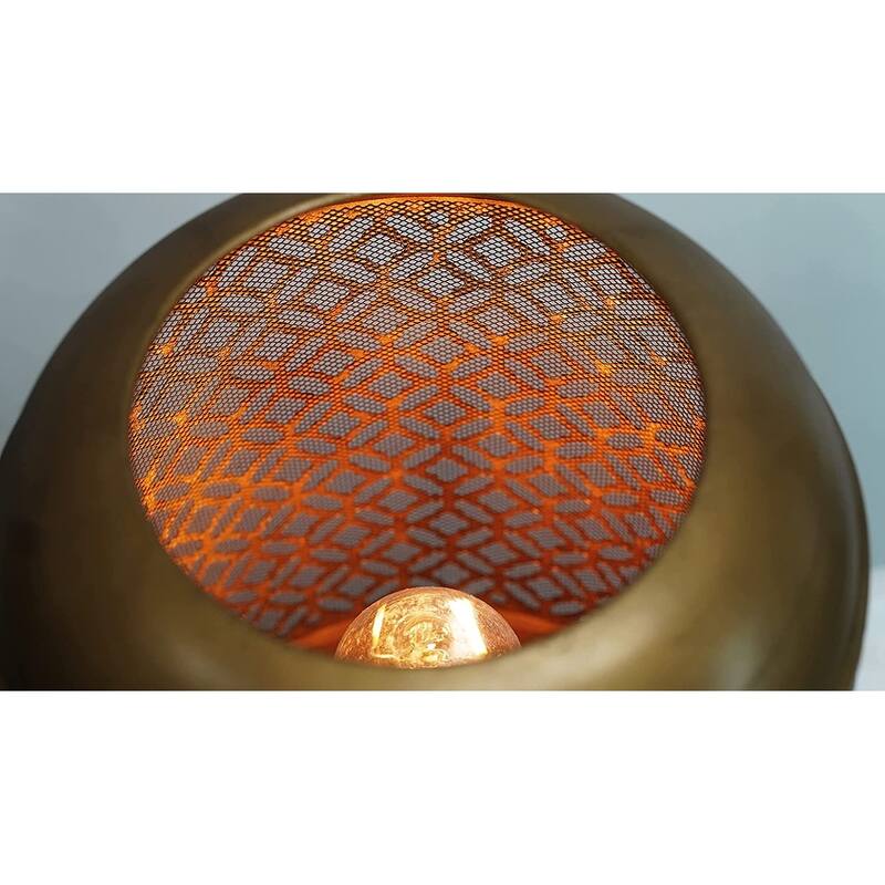 16.5" Brass Lantern Night Light Accent Lamp Table Lamp