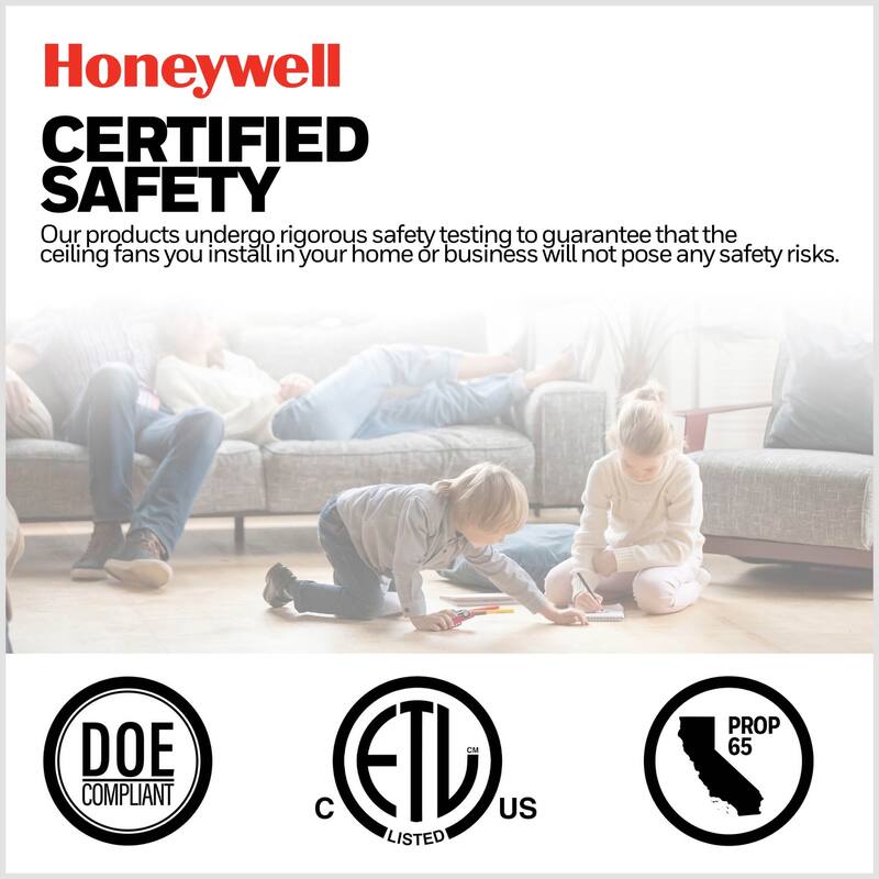 52" Honeywell Bonterra Brushed Nickel Contemporary Indoor LED Ceiling Fan with Light and Remote Control