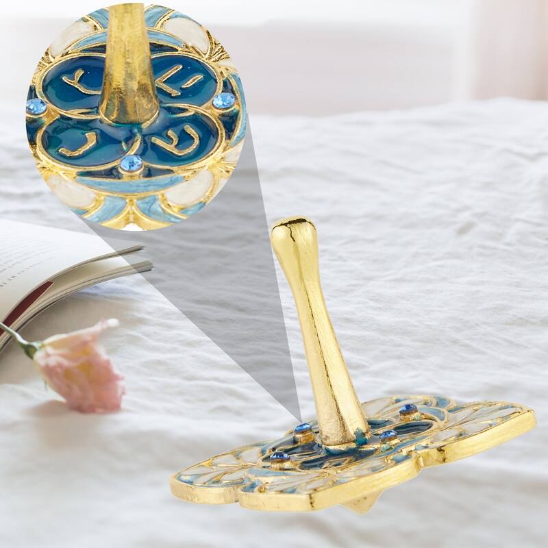 Matashi HandPainted Spinning Dreidel Holiday Ornament w Crystal