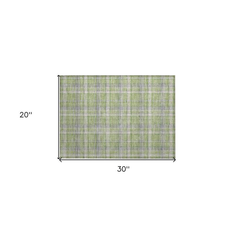 Alrilo Plaid Weather Resistant Versatile Elegance Runner Outdoor Rug