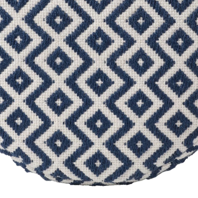 Osbourne Indoor/ Outdoor Chevron Cylinder Pouf - Navy