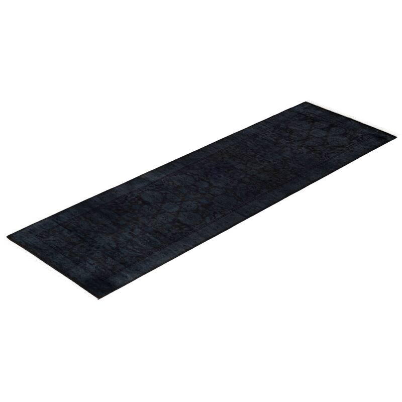 Overdyed One-of-a-Kind Hand-Knotted Area Rug - Gray - 2' 7" x 8' 4"