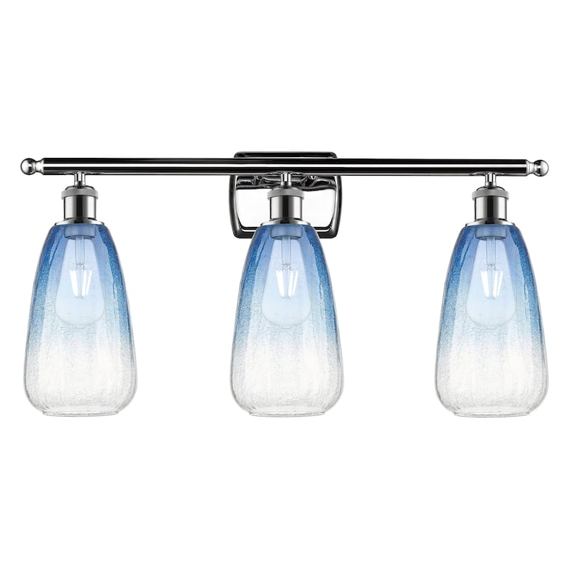 Innovations Lighting 516-3W-14-26 Brookhaven Almond Vanity Brookhaven - Polished Chrome / Sapphire Blue