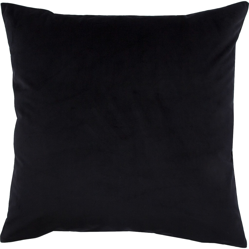 20" Jet Black Solid Velvet Square Throw Pillow