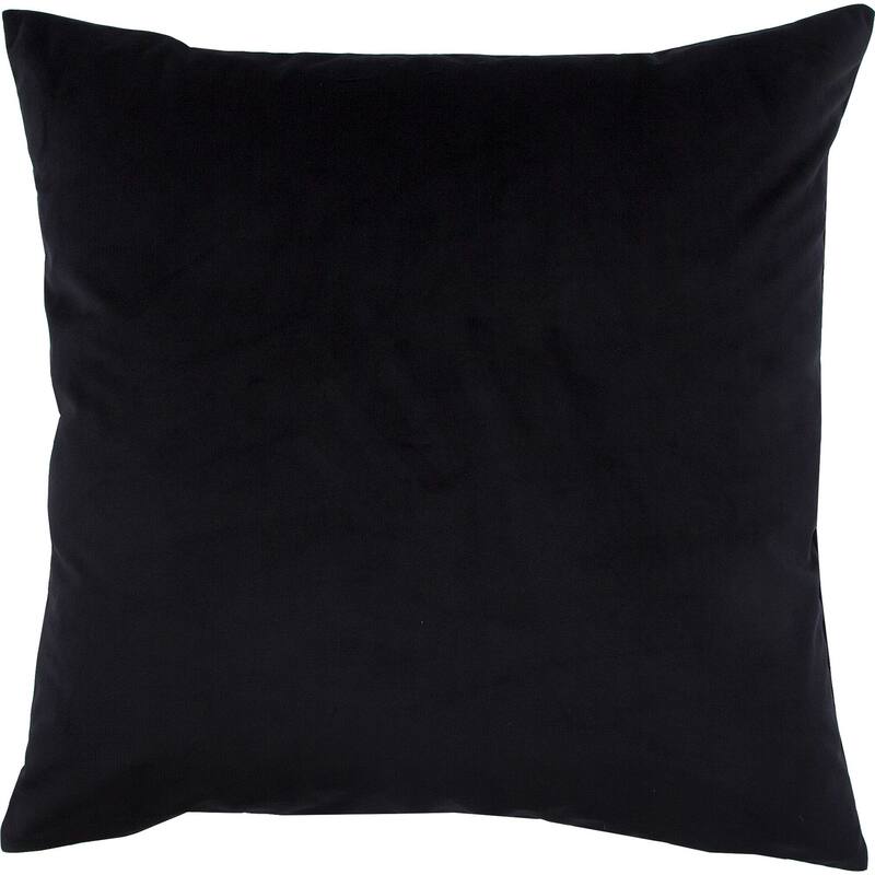 20" Jet Black Solid Velvet Square Throw Pillow