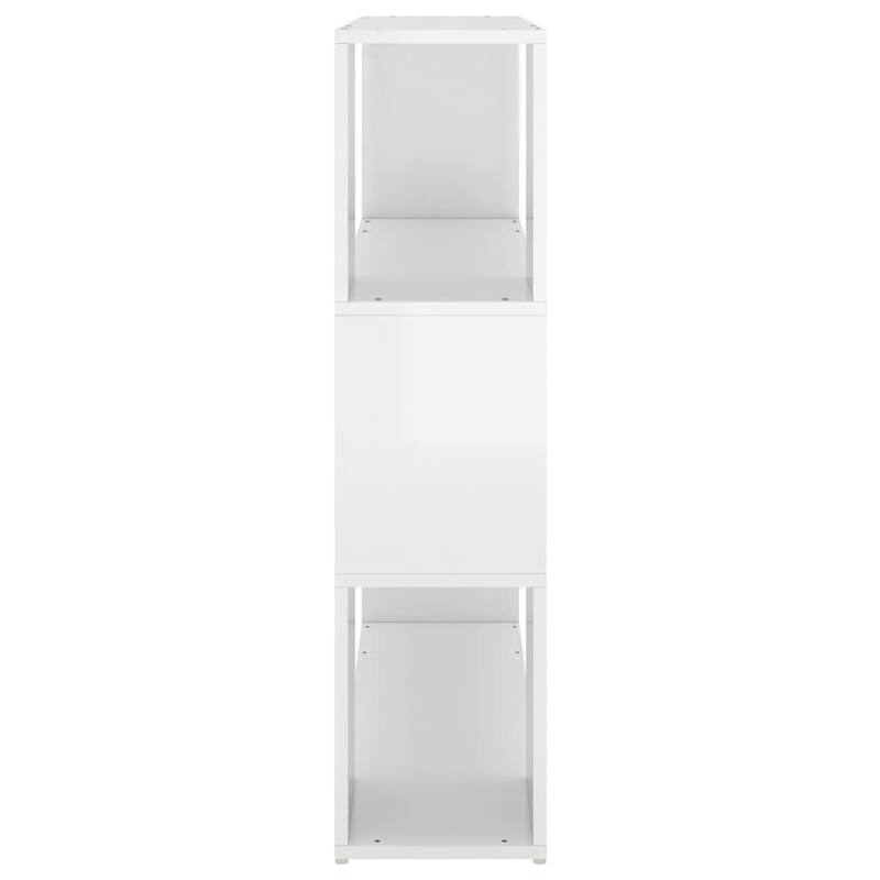 vidaXL Book Cabinet Room Divider High gloss white Engineered wood