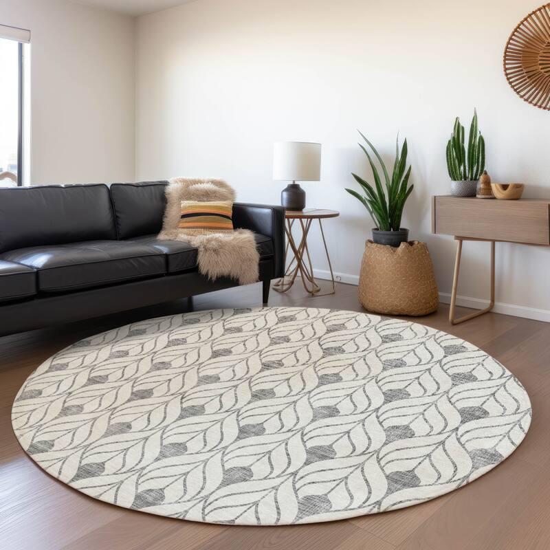 Premium Washable Super Soft Modern Teardrop Mayfield Rug - Gray - 8' x 8'