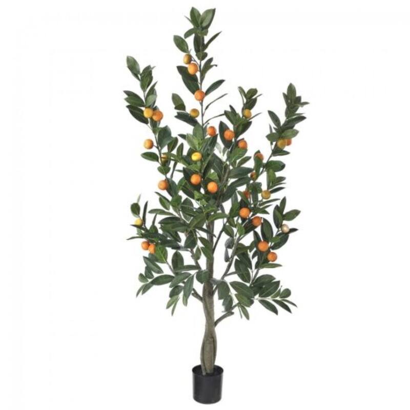 Potted Mandarin Orange Tree Faux Plants And Trees